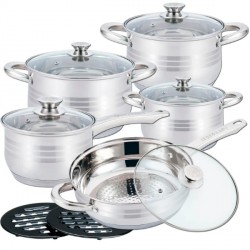 Batteria Di Pentole 5 Pezzi In Acciaio Inox